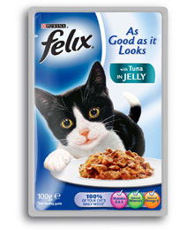 Pouch of Felix cat food