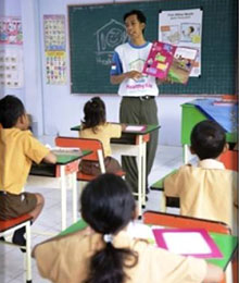 Teacher in a classroom