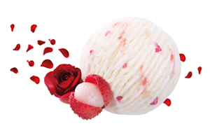 Lychee and rose ice cream 