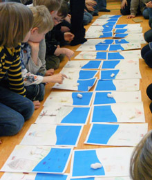 children learning about water