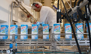 Molico brand beverages on the production line at Nestlé's factory in Tres Rios