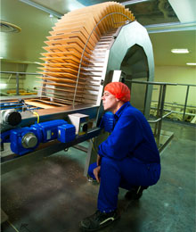 Kit Kat wafers on the production line at Nestlé's factory in York