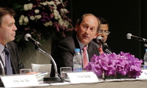 Paul Bulcke, Nestlé Chief Executive Officer, at a press conference in Bangkok