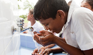 Boy drinking water