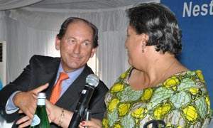 Paul Bulcke (Nestlé CEO) and Hanna Tetteh (The minister of Industry and Trade)