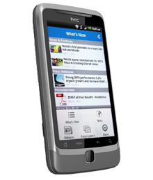 Nestlé app on HTC Android phone