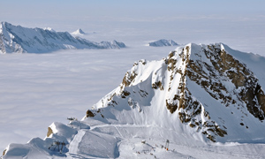 snow covered mountain range