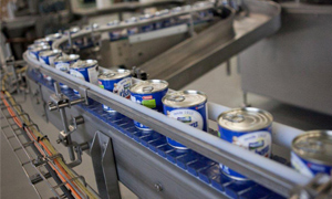 Condensed milk on the production line