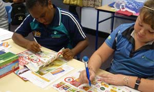 Aboriginal teenagers learning about health and nutrition