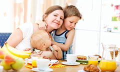 Mother with children