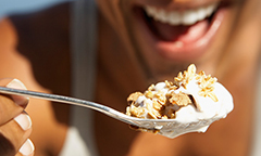 person eating breakfast