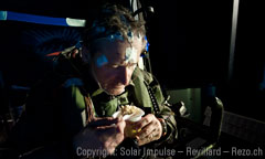 Solar Impulse pilot eating