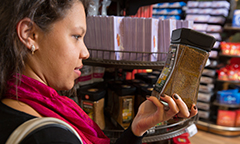 consumer choosing a product