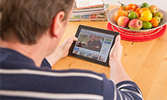 man using a tablet