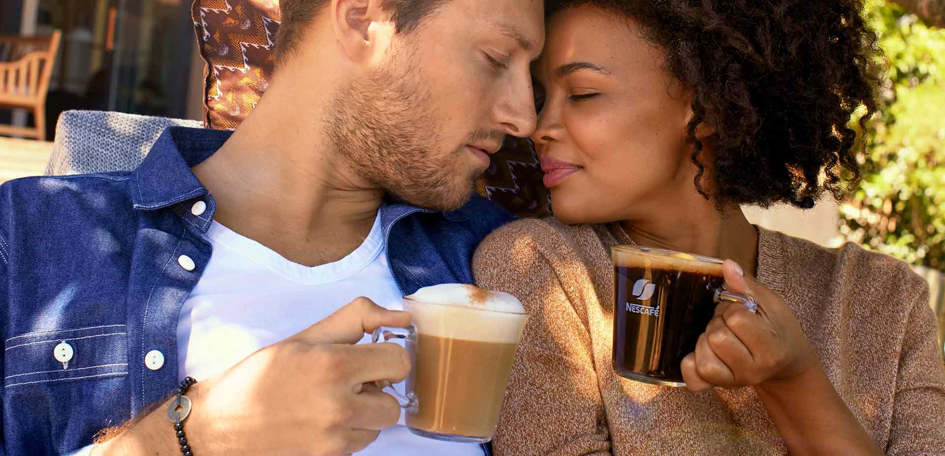 Couple having coffee