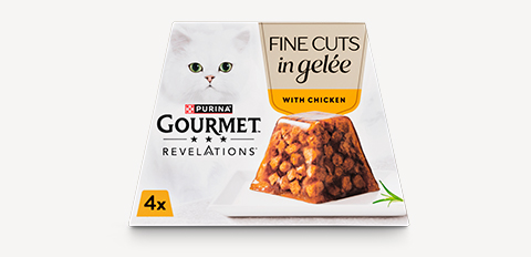 Purina Gourmet Revelations chicken cat food in gelée pack