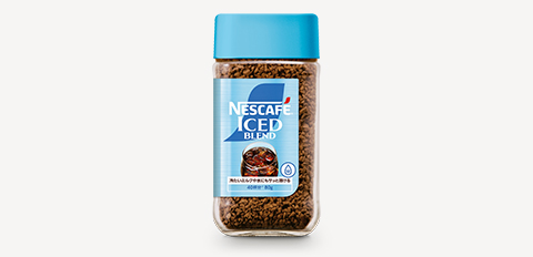 NESCAFÉ Iced Blend instant coffee jar with blue lid.