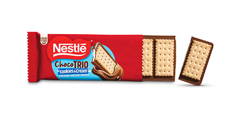 Nestlé Choco Trio cookies and cream biscuit bar