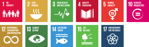 SDG 1, SDG 2, SDG 3, SDG 4, SDG 5, SDG 10, SDG 12, SDG 13, SDG 14, SDG 15, SDG 17