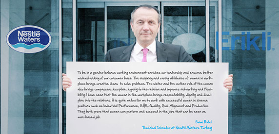 Sami Bulut, Technical Director at Nestlé Waters Turkey, shows his support for gender balance
