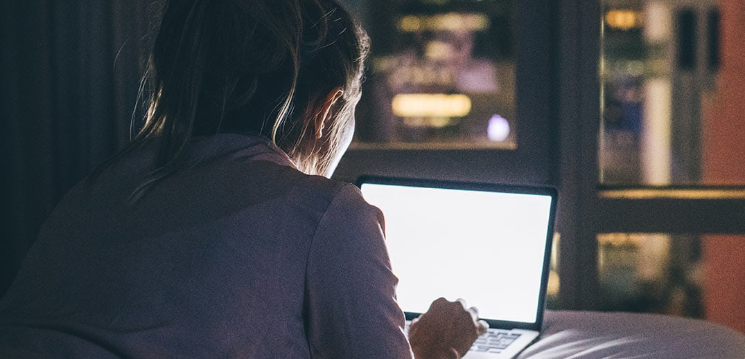 woman using laptop