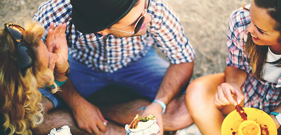 young people having lunch