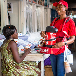 Comfort Dorkutso woman sells coffee