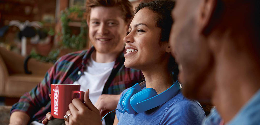 young people drinking coffee