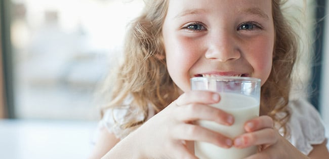 girl drinking milk