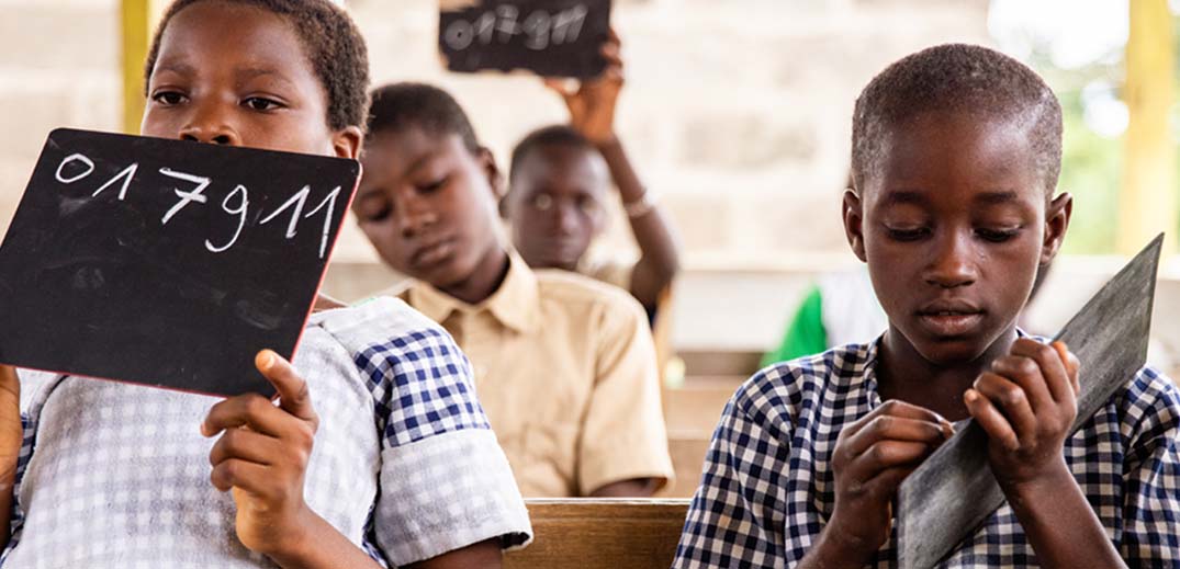 kids attending school