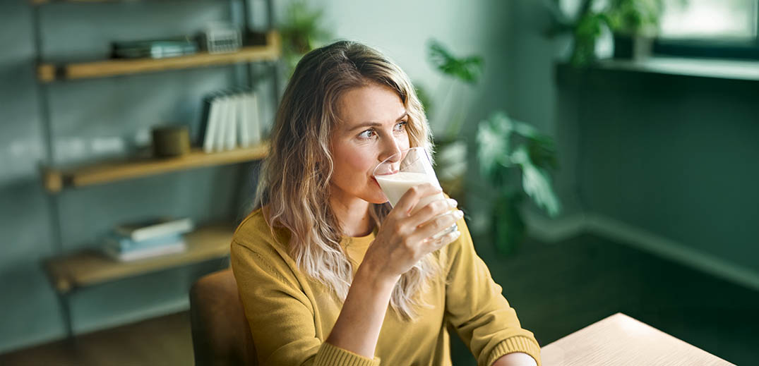 Woman drinking milk