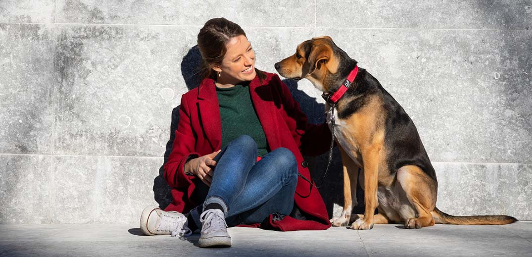 woman with dog