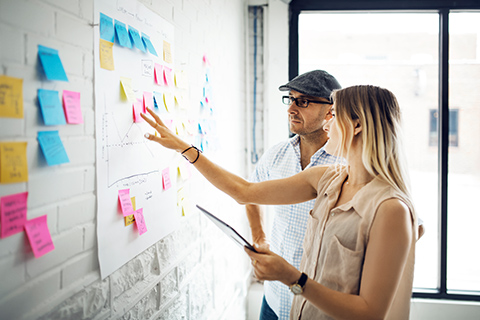 Working with post-it notes