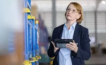 Female auditor doing checks