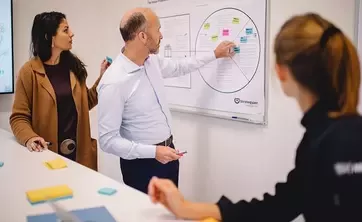 People around the board