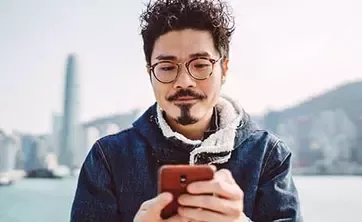 man holding phone