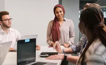 People having a meeting at work