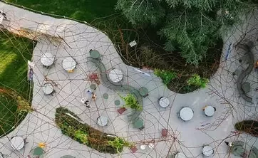 Ariel view of Nestlé outdoor space