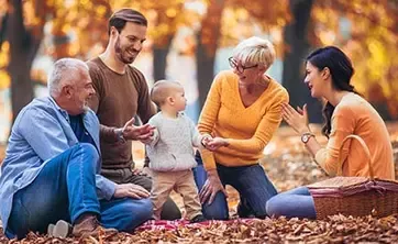 Family on picnic