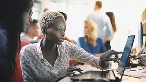 Two woman at work