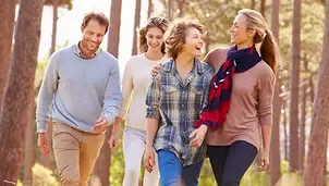 family walking