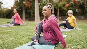 practicing yoga