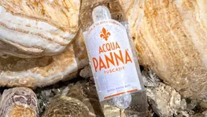 Acqua Panna bottle in nature