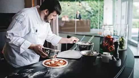 Cook working