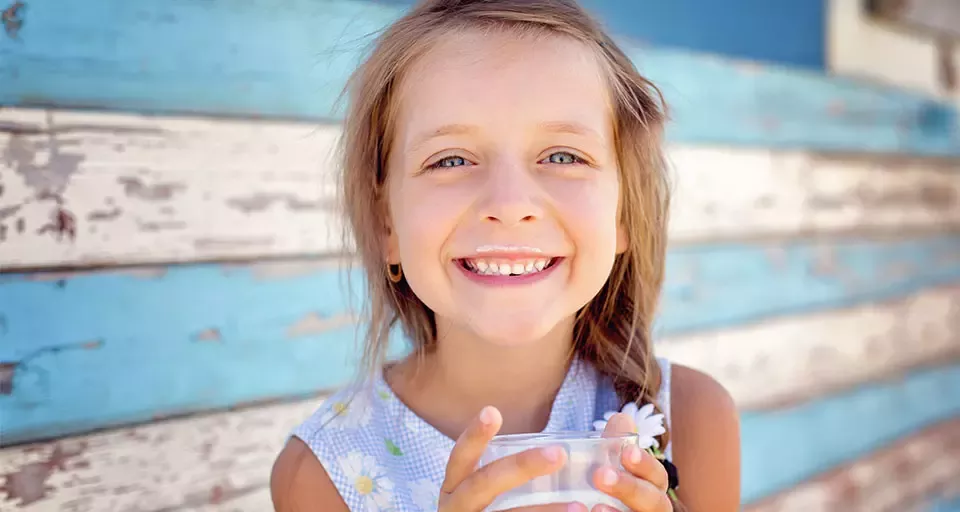 Girl with milk mustache