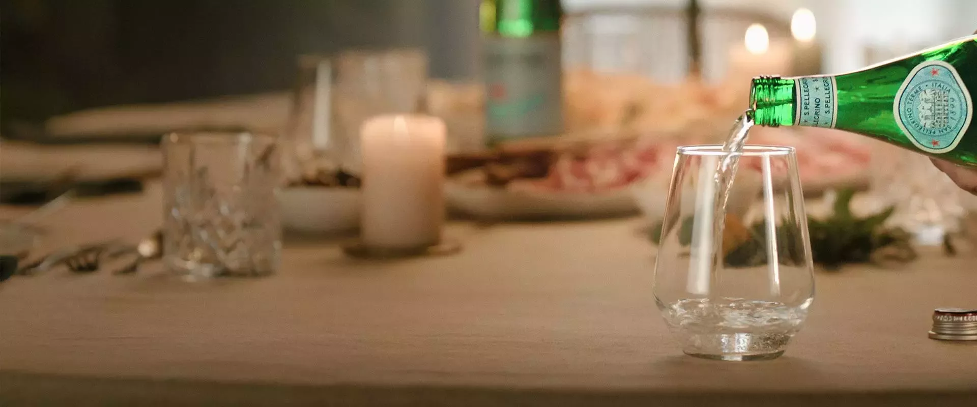 S.Pellegrino water in a glass