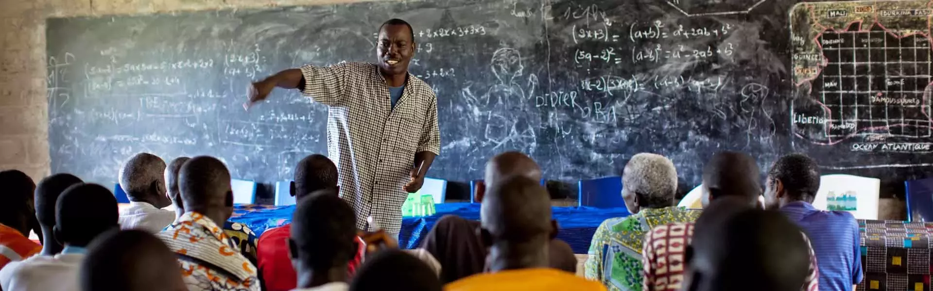 Teacher and students during class