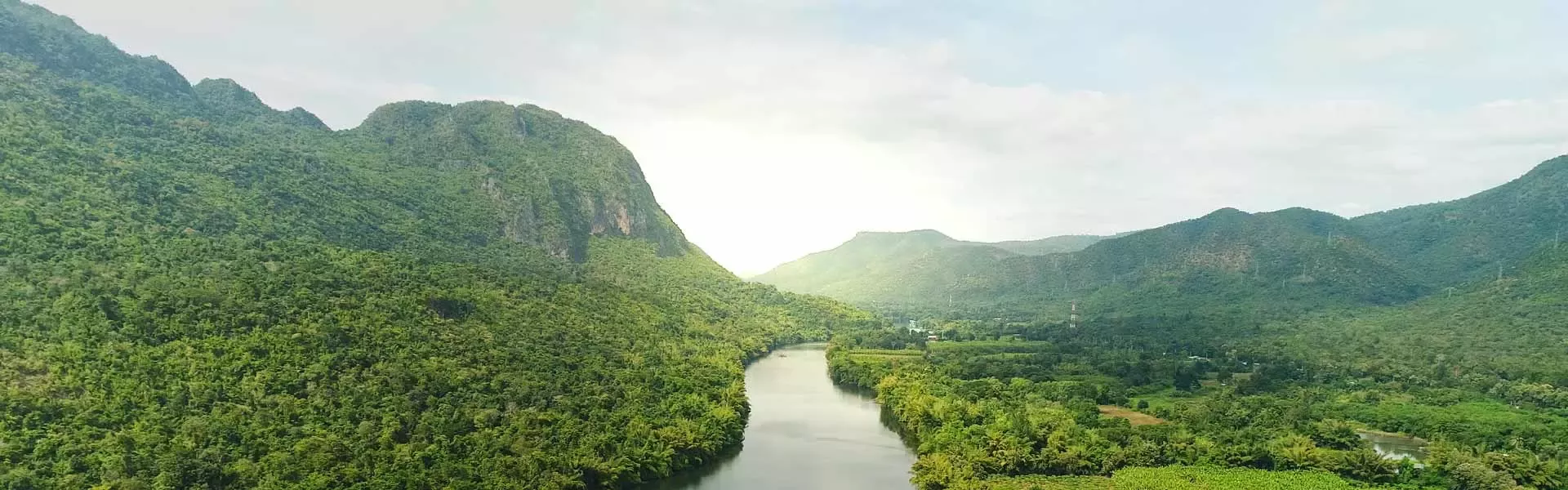 River going through mountain forests