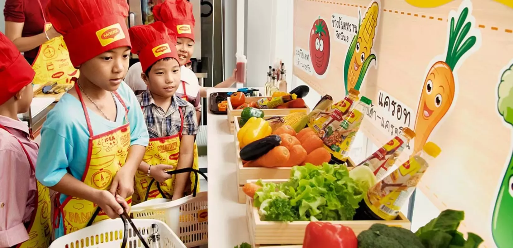 children learning about healthy food choices through play