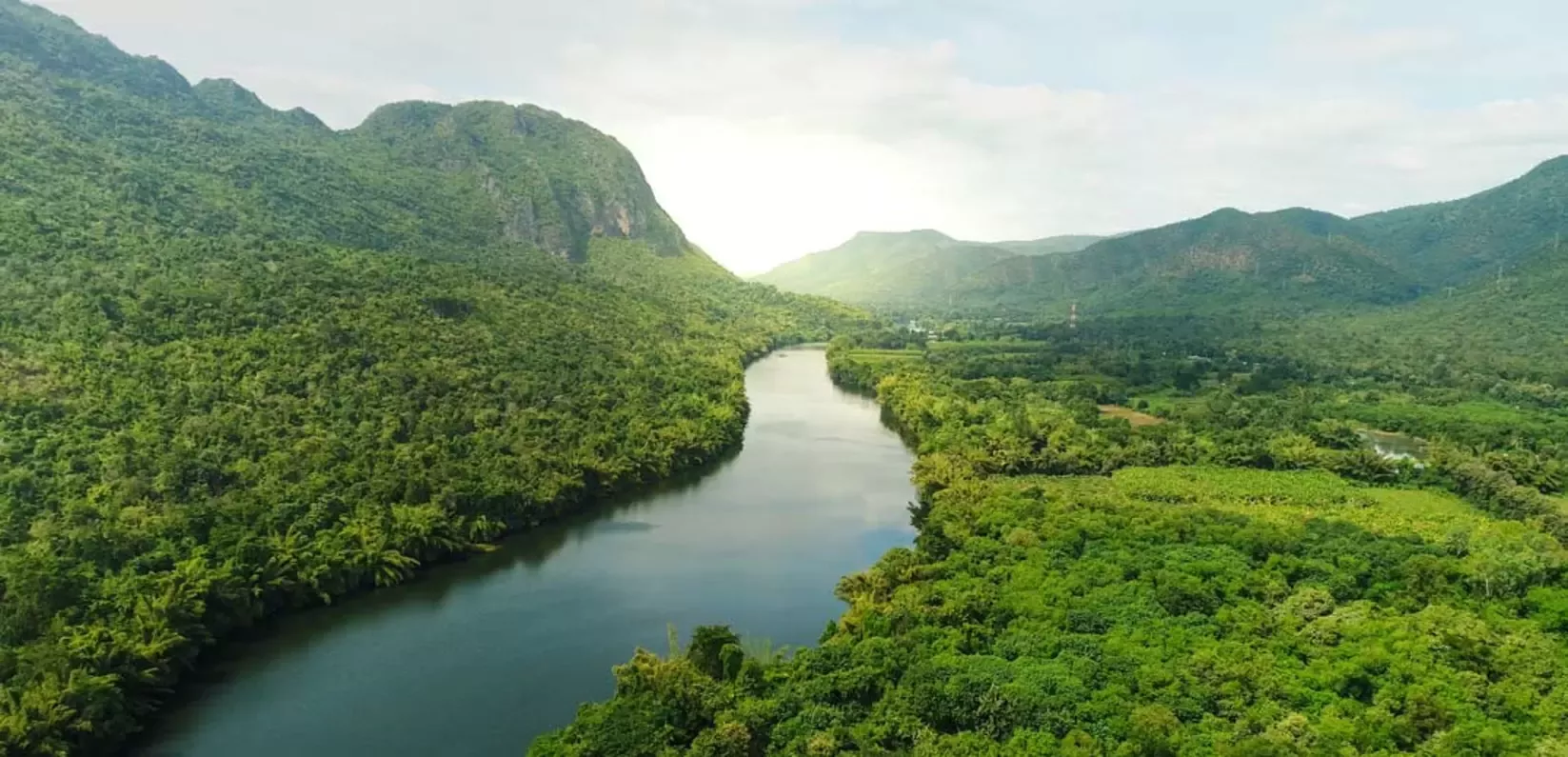 River going through mountain forests